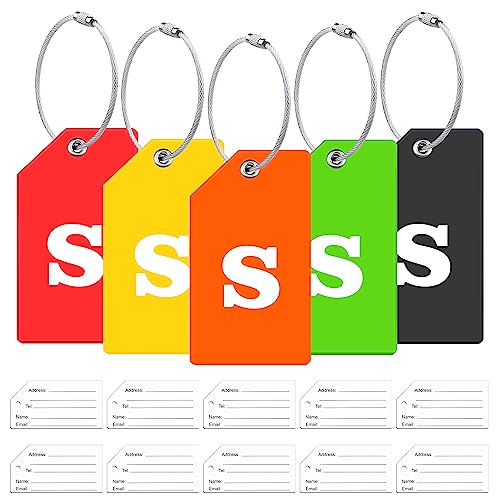 Initial Silicone Luggage Tag with Name ID Cards