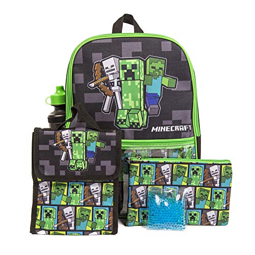 Minécraft Backpack Set with Lunch Box for Boys & Girls