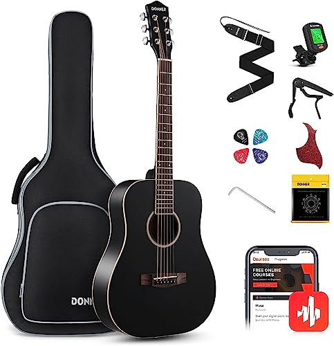 Donner Acoustic Guitar Bundle for Beginner Travel