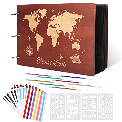 Giiffu Refillable Travel Album: Vintage DIY Memory Photo Book