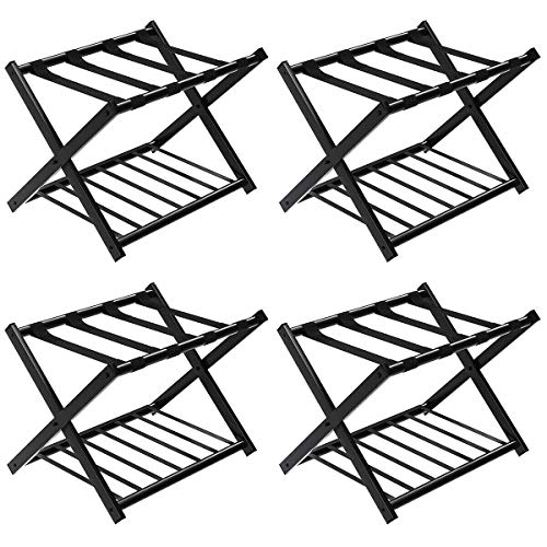 Tangkula Folding Luggage Rack (Set of 4)
