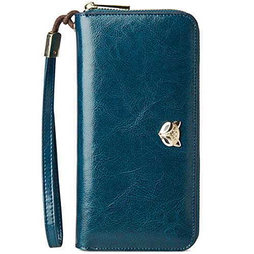 FOXLOVER RFID Blocking Leather Wallet for Women