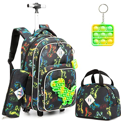 Meetbelify Dinosaur Rolling Backpack for Boys