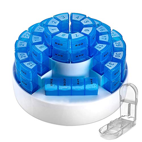 Pill Organizer + Cutter: Monthly Medication Management