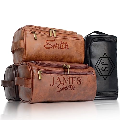 Customized Men's Leather Toiletry Bag