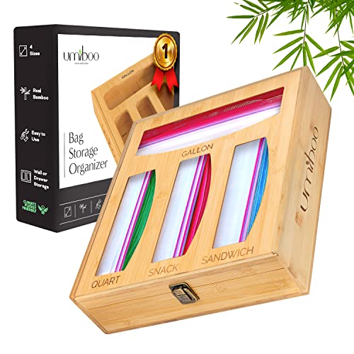 Umiboo Bamboo Ziplock Bag Organizer