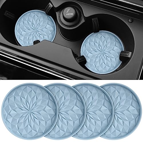 Mchoice Bling Car Coasters for Cup Holders, 4 Pcs Rhinestone Car  Accessories Cup Holder Insert Car Coasters for Women, 2.75 Inch Anti Slip  Silicone Car Cup Coasters Car Mats for Women Bling