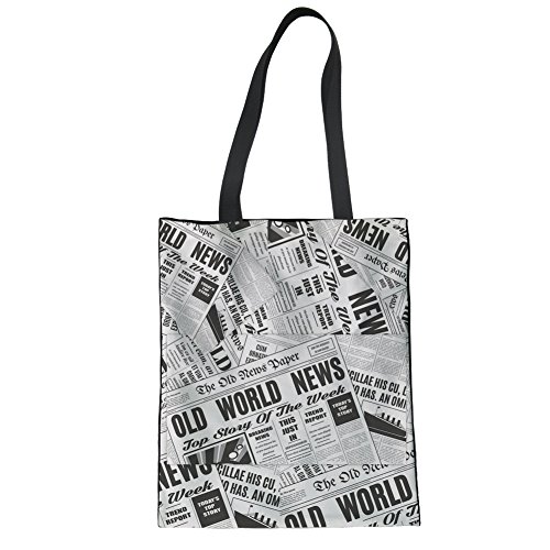 Newspaper Printed Female Hand Holder Shoulder Bag