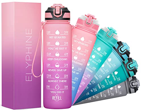 ELYPHINE 32OZ Water Bottles with Removable Straw