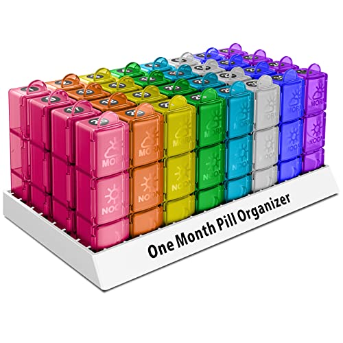 Monthly Pill Organizer with Removable Daily Compartments