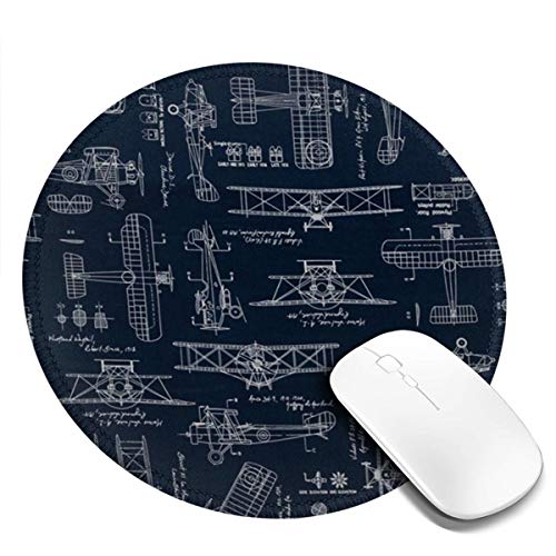 Stylish Aviation Aviators Round Mouse Pad for Work and Gaming