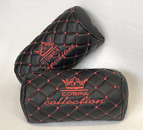 Cobra Auto Accessories Diamond Neck Pillows Set (Black/Red) (2 Pieces)