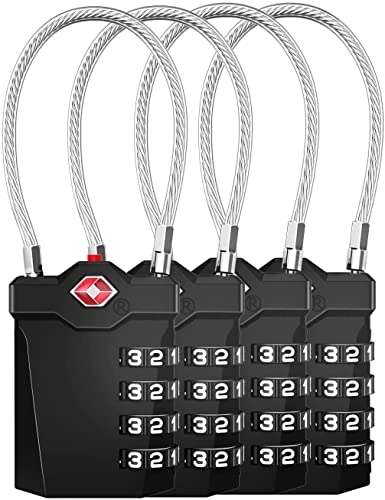 ZHEGE TSA Approved Luggage Locks 4 Pack