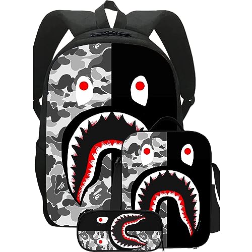 JQVQH Fashion Backpack with Lunch Bag and Pencil Case