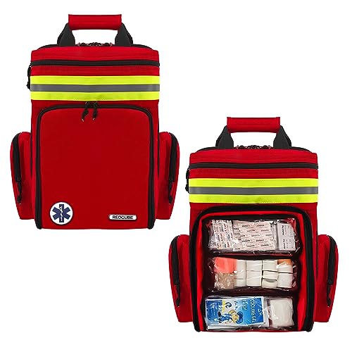 REDCUBE First Aid Backpack - Essential Emergency Survival Kit Bag