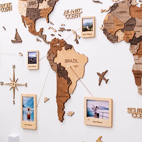 Wood World Map Wall Art