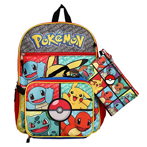 Pokemon Starter Characters 5-Piece Backpack Set