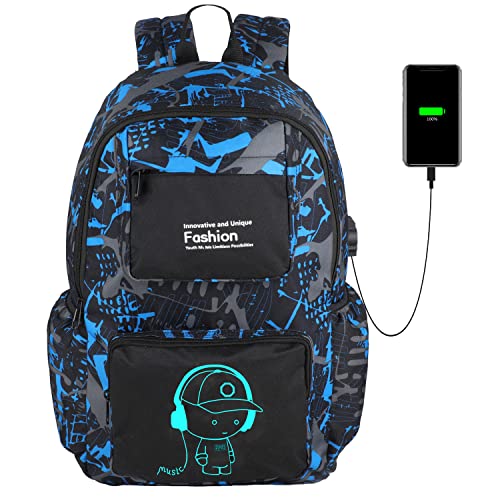 FLYMEI Cool Backpack with USB Charging Port