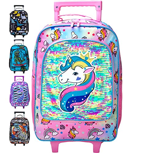 Kids Unicorn Rolling Carry On Suitcase