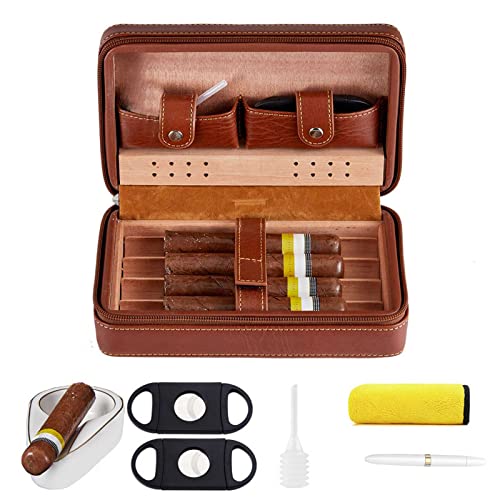 Portable Cigar Humidor Box with Accessories