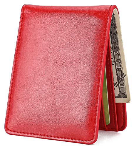 Mens Slim Front Pocket Wallet - Red