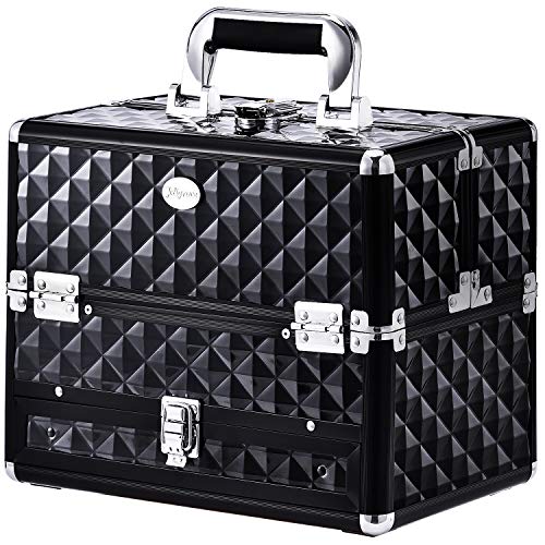 Joligrace Makeup Train Case - Professional Travel Cosmetic Organizer