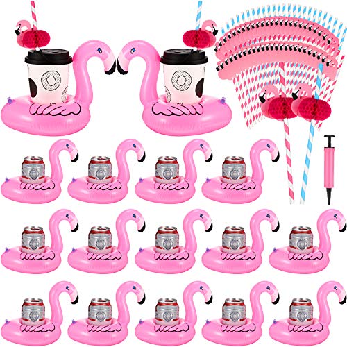 Flamingo Inflatable Drink Holder Floating Cup Holder Set