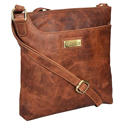 Premium Leather Crossbody Handbag - VALENCHI Women's