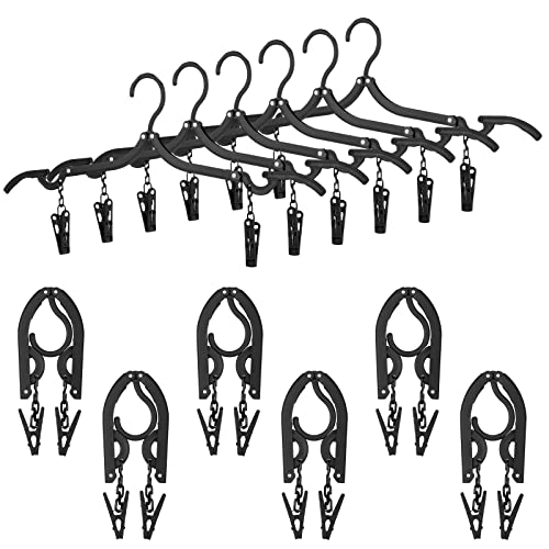 Foldable Travel Hangers with Clips Foldable Travel Hangers with Clips