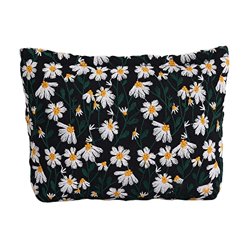 LYDZTION Black Daisy Makeup Bag