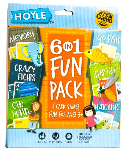 Hoyle 6 in 1 Kids Playing Cards Multi Game Pack