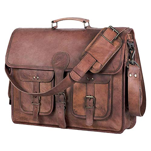 KPL Leather Briefcase Laptop Messenger Bag