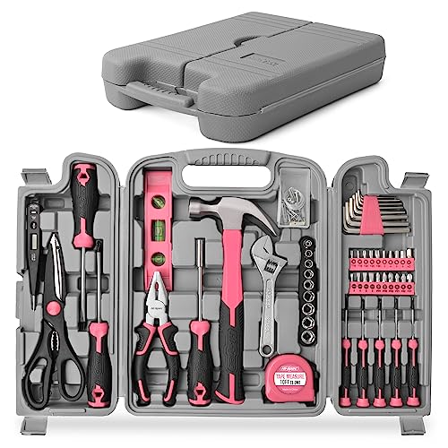 Hi-Spec 54pc Pink Home DIY Tool Kit Set