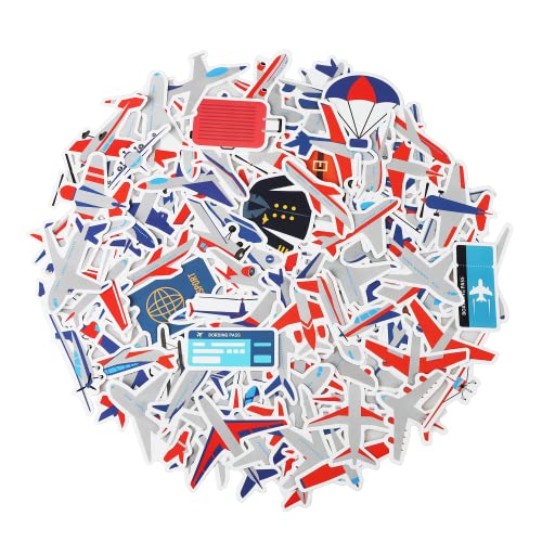 100 Pack Airplane Stickers - Fun Party Decorations and Favors