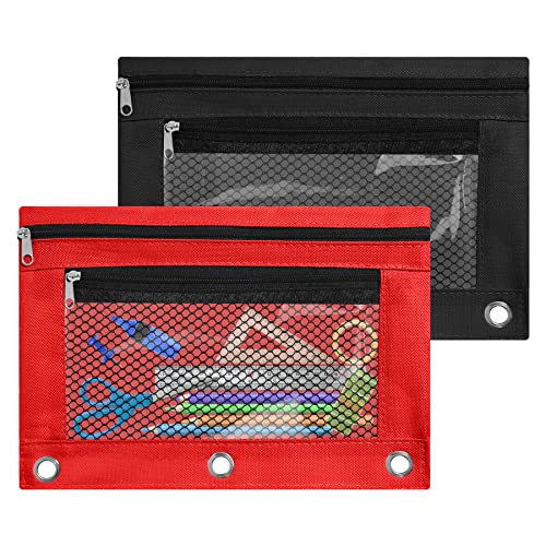 Antner 3 Ring Binder Pencil Pouch, 2 Pack