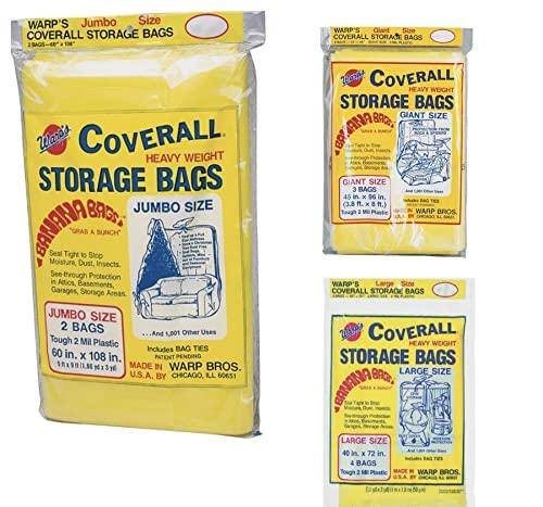 Warp Brothers Banana Storage Bags - Heavy Duty, 9 Oversized Bags for Moving and Storing