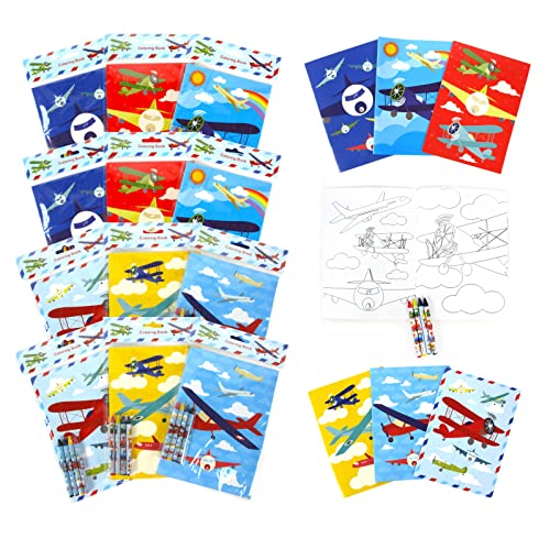 TINYMILLS Airplane Coloring Book Set