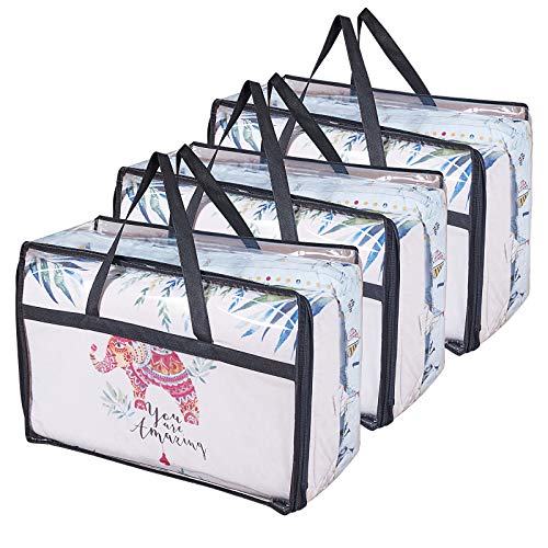 Clear Clothes Storage Bag Organizer with Reinforced Handle