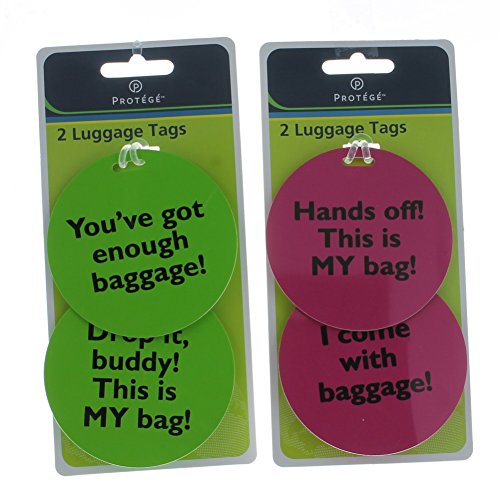 Set of 4 Humorous Luggage Tags
