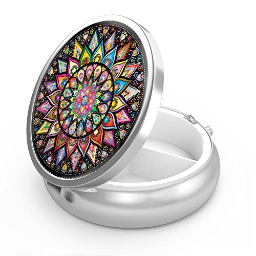 Geometric Colorful Mandala Pill Box