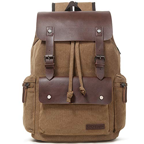 LACATTURA Vintage Leather Backpack - Stylish and Versatile Travel Accessory LACATTURA Vintage Leather Backpack - Stylish and Versatile Travel Accessory