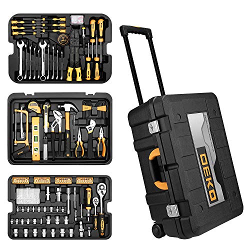 DEKOPRO 258 Piece Tool Kit with Rolling Tool Box