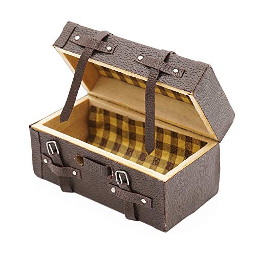 Odoria Miniature Travel Trunk Suitcase Dollhouse Decoration Accessories