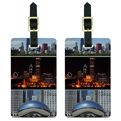 Chicago City Skyline Luggage Tags ID Set