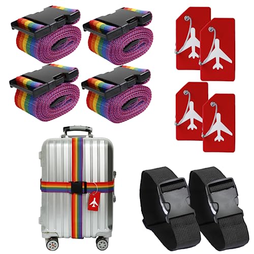 Adjustable Luggage Straps & Tags Set