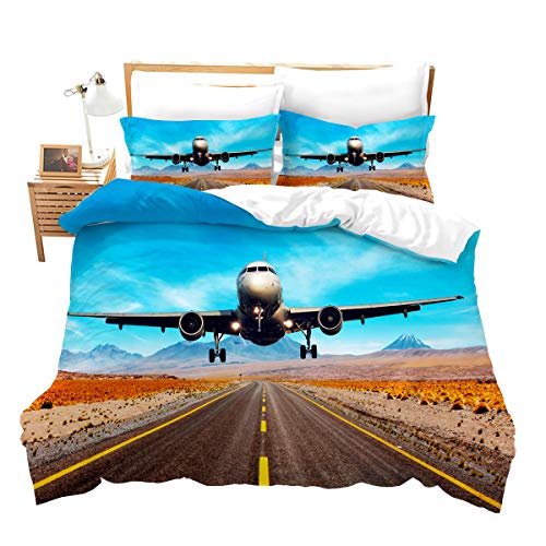 Feelyou Boys Duvet Cover Set - Vibrant Aviation Aircraft Bedding Collection