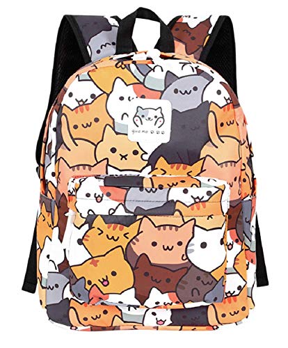 Cute Anime Cat Canvas Backpack Shoulder Bag