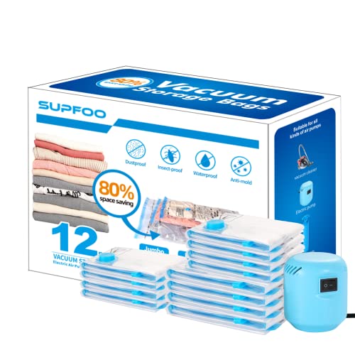 SUPFOO Vacuum Storage Bags with Electric Pump
