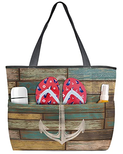 Stylish Vintage Nautical Anchor Swim Pool Storage Bag