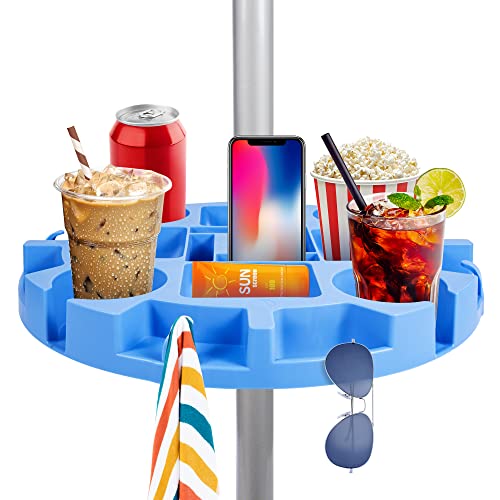 Keten 17" Beach Umbrella Table Tray with 4 Cup Holders